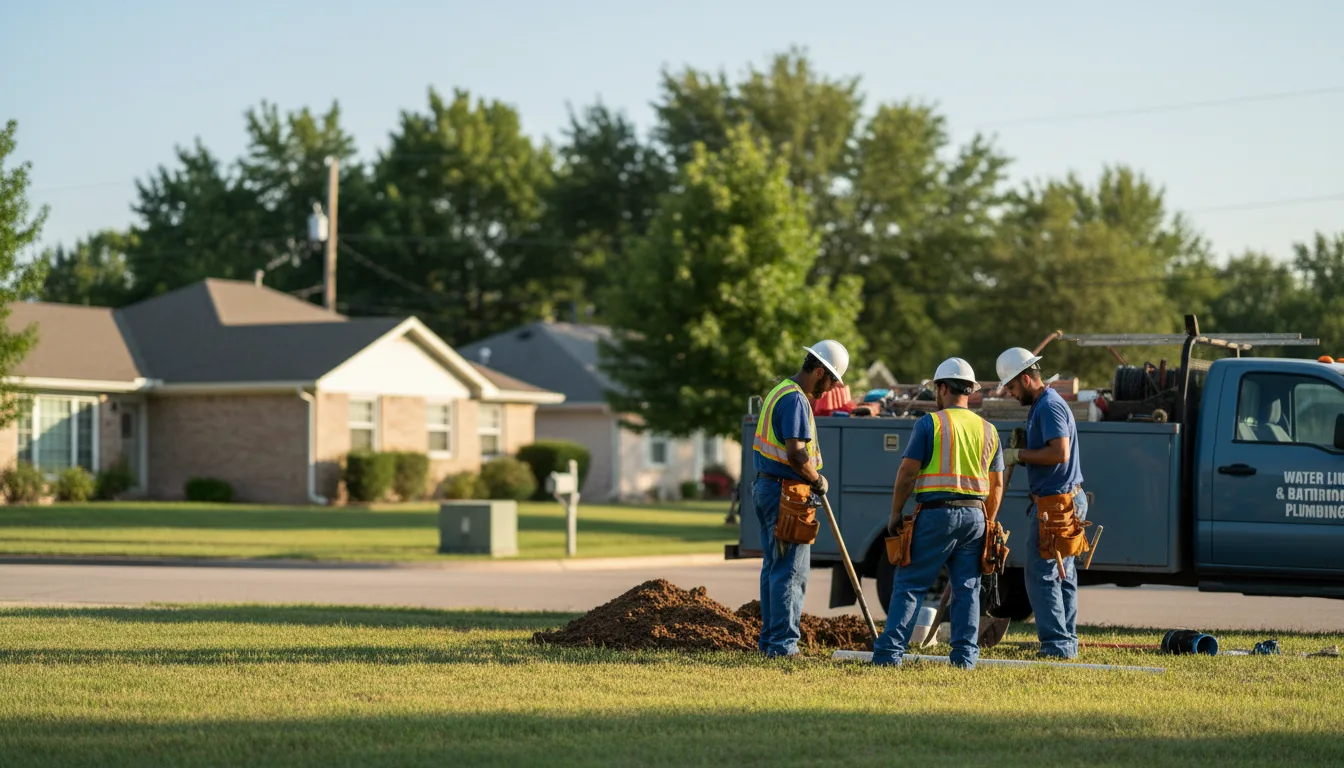 Residential water line and bathroom plumbing service in Avon, MS